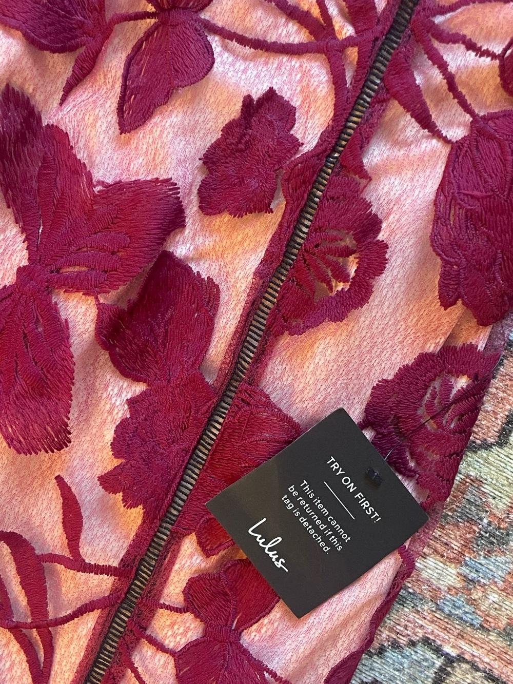 Lulus Burgundy Floral Lace Mermaid Dress - Picture 4 of 6